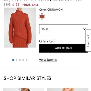Staud winter set orange size S new with tags